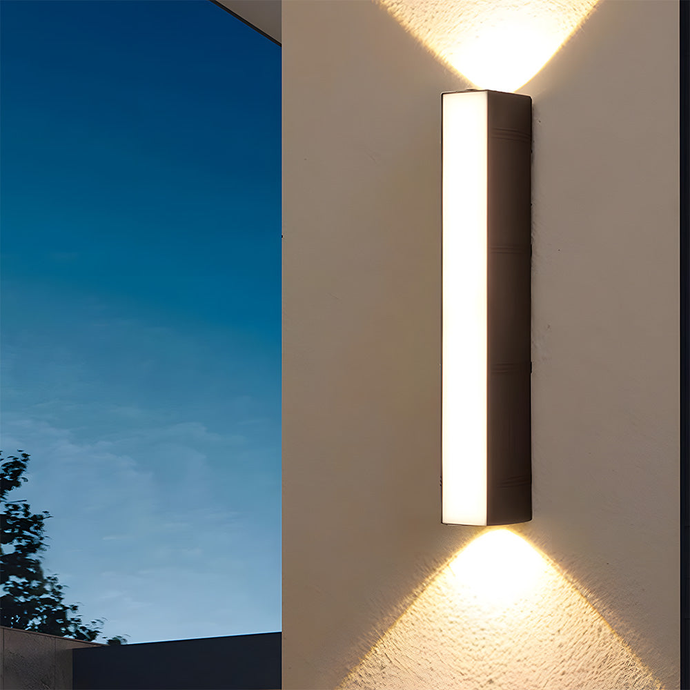 Black Aluminum LED Up & Down Outdoor Wall Light | Modern