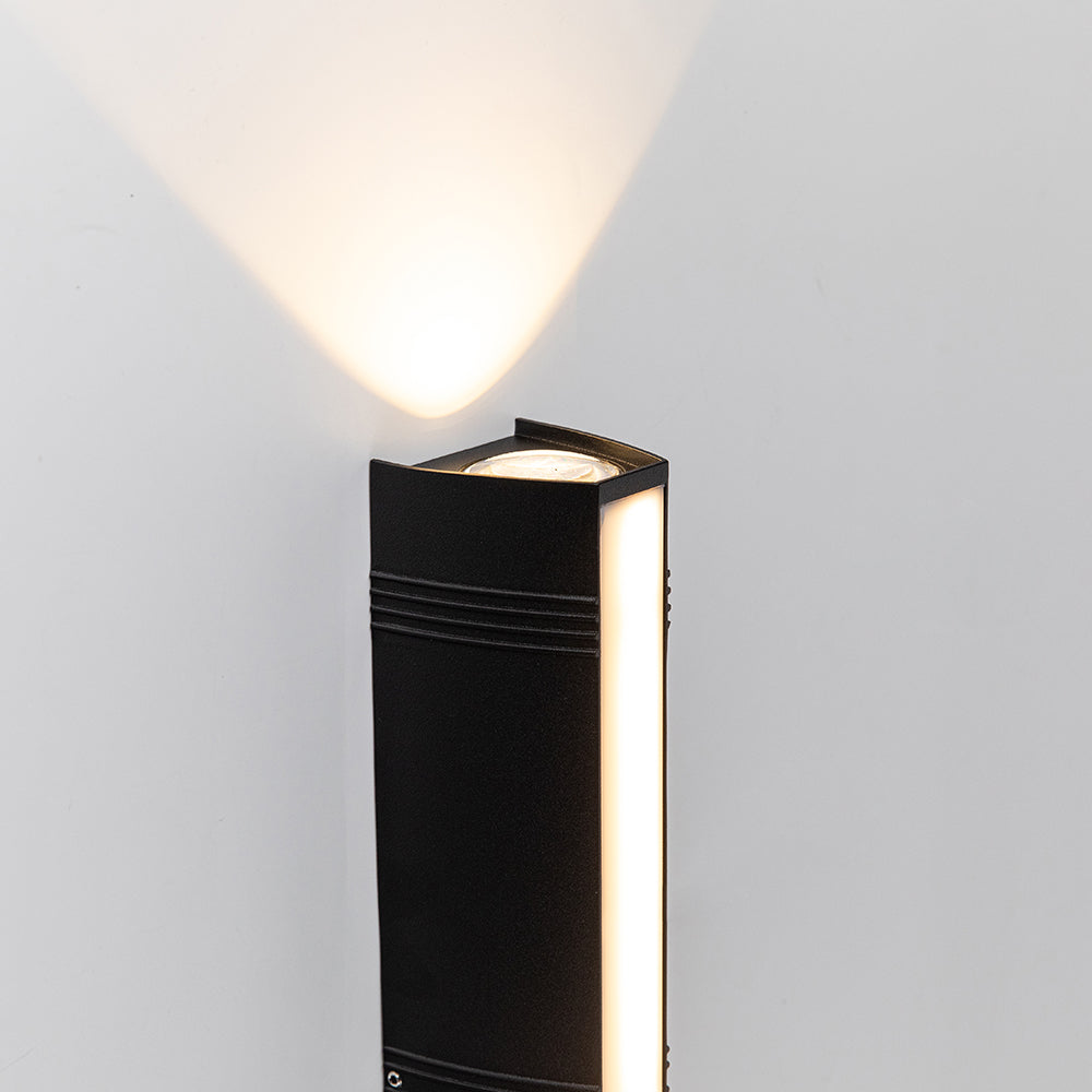 Black Aluminum LED Up & Down Outdoor Wall Light | Modern
