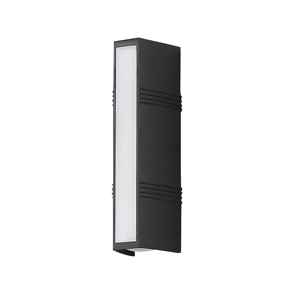 Black Aluminum LED Up & Down Outdoor Wall Light | Modern