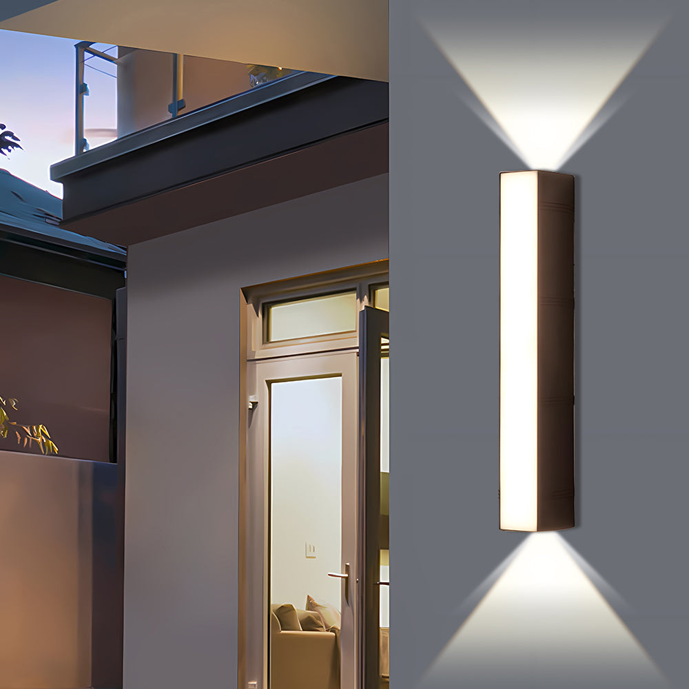 Black Aluminum LED Up & Down Outdoor Wall Light | Modern