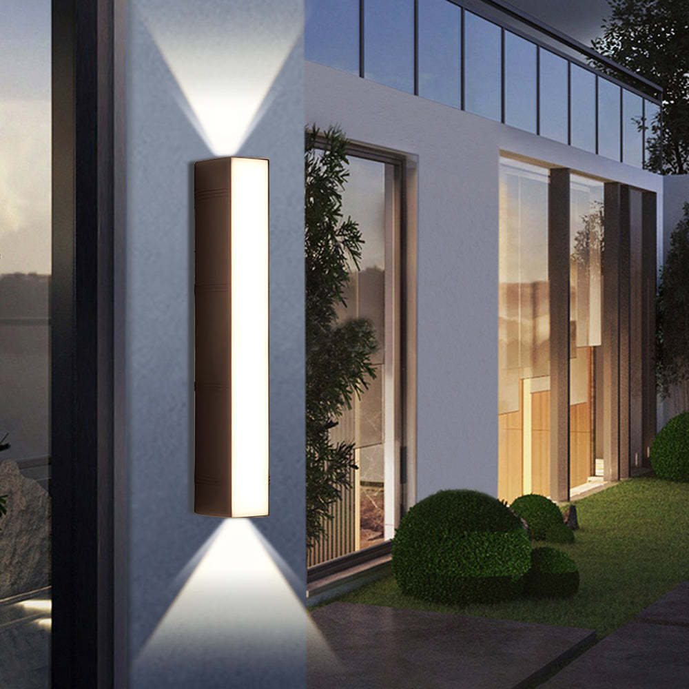 Black Aluminum LED Up & Down Outdoor Wall Light | Modern