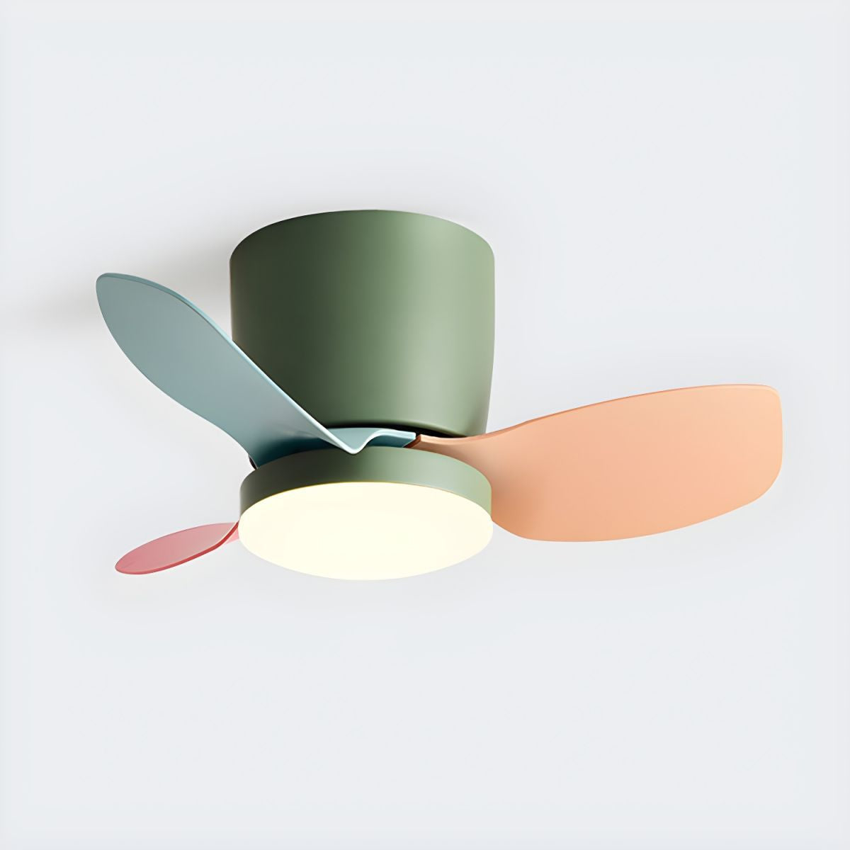 Ceiling Fan Lamp LED Colorful Blades | Bedroom Kids Room