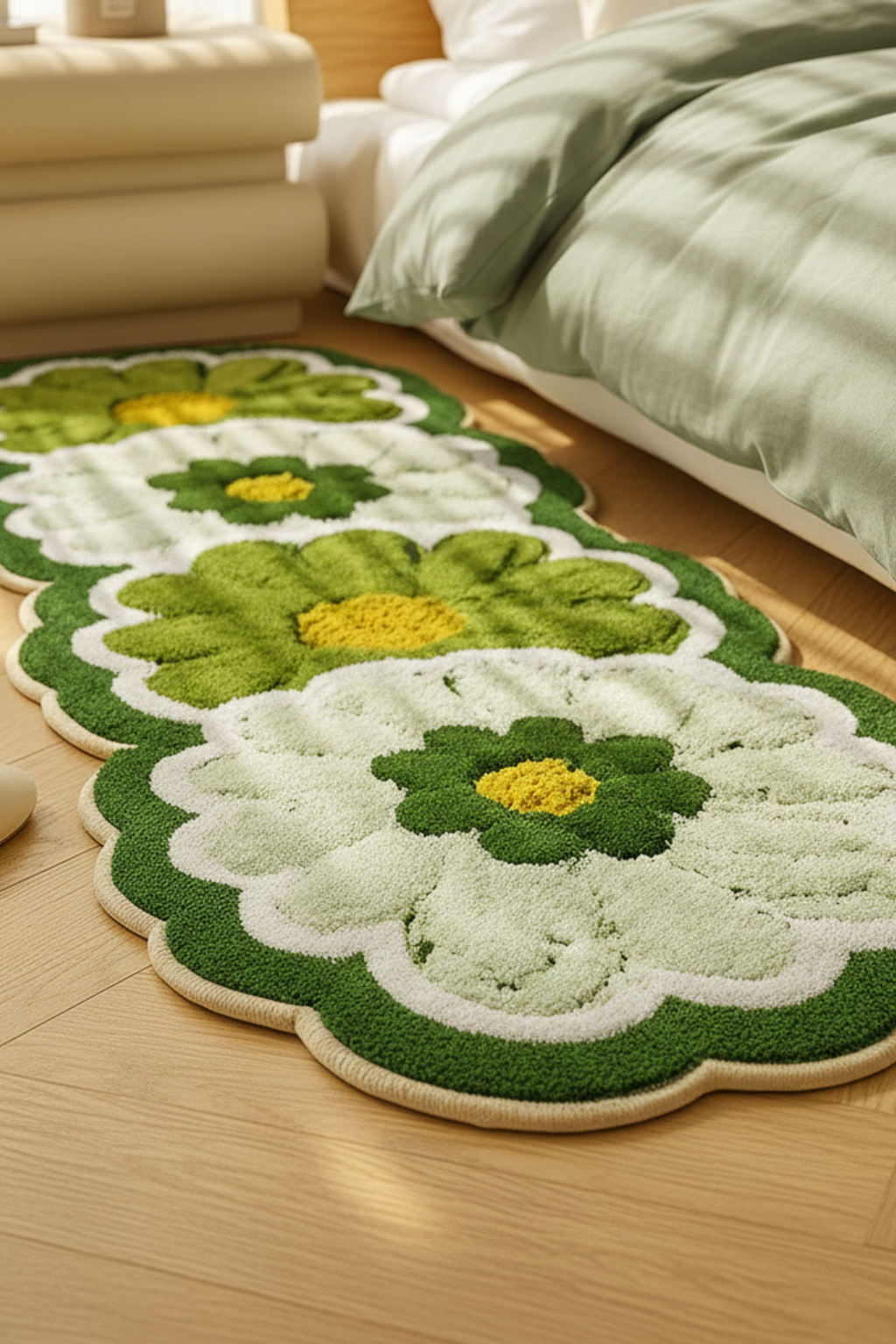 Decorative Floral Rugs | Bedroom Runner Accent