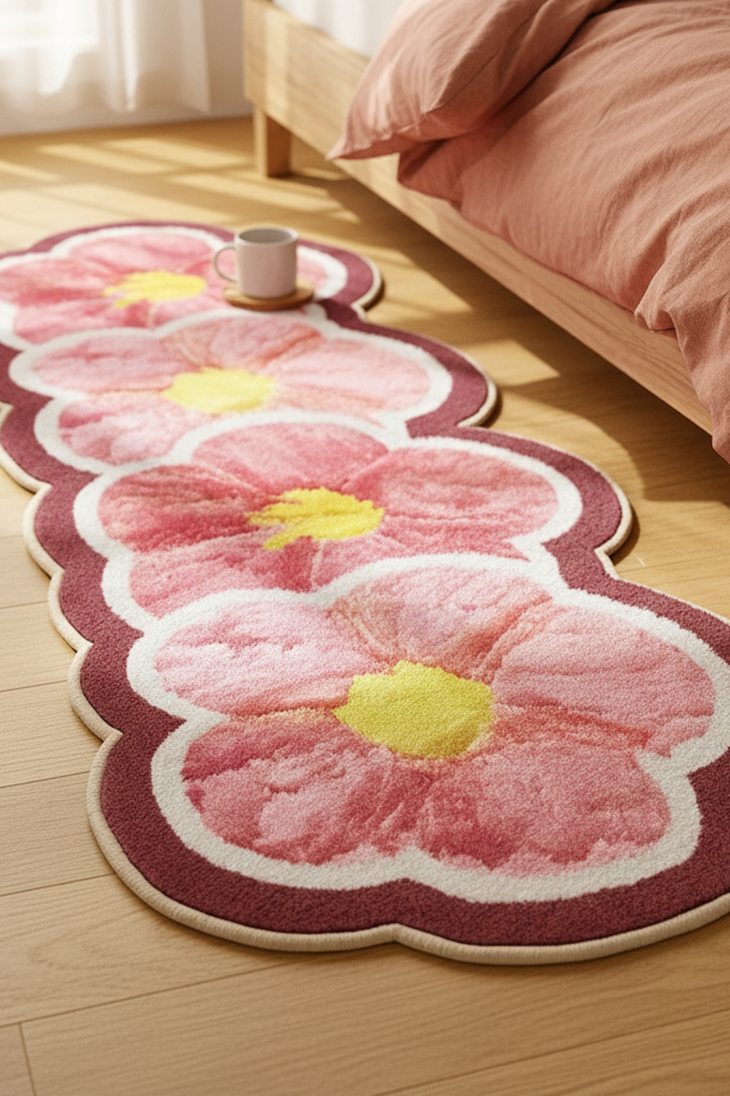 Decorative Floral Rugs | Bedroom Runner Accent