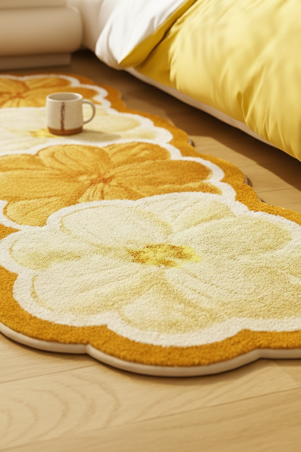 Decorative Floral Rugs | Bedroom Runner Accent