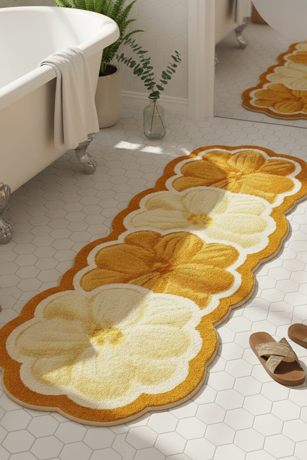 Decorative Floral Rugs | Bedroom Runner Accent