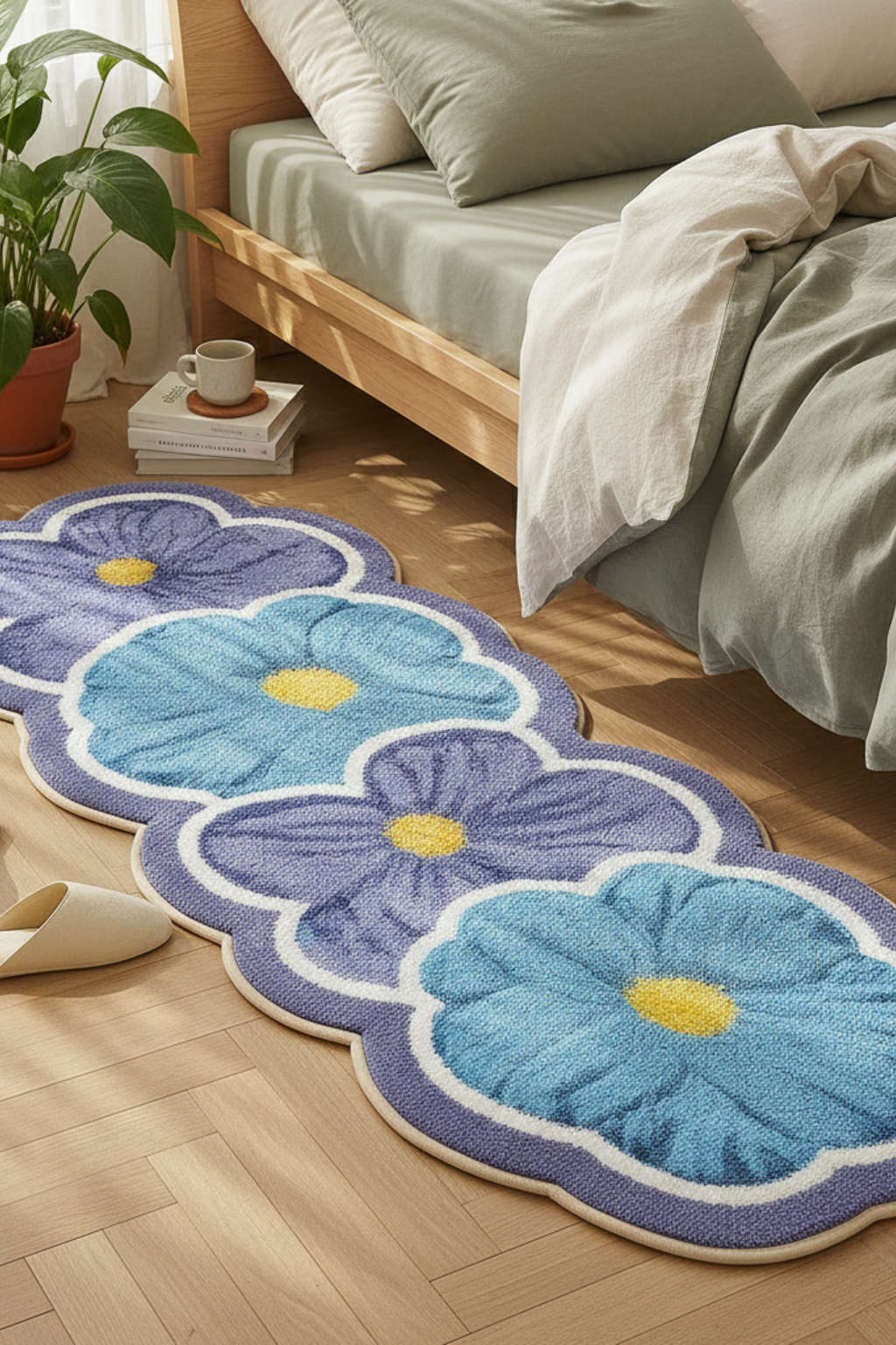 Decorative Floral Rugs | Bedroom Runner Accent
