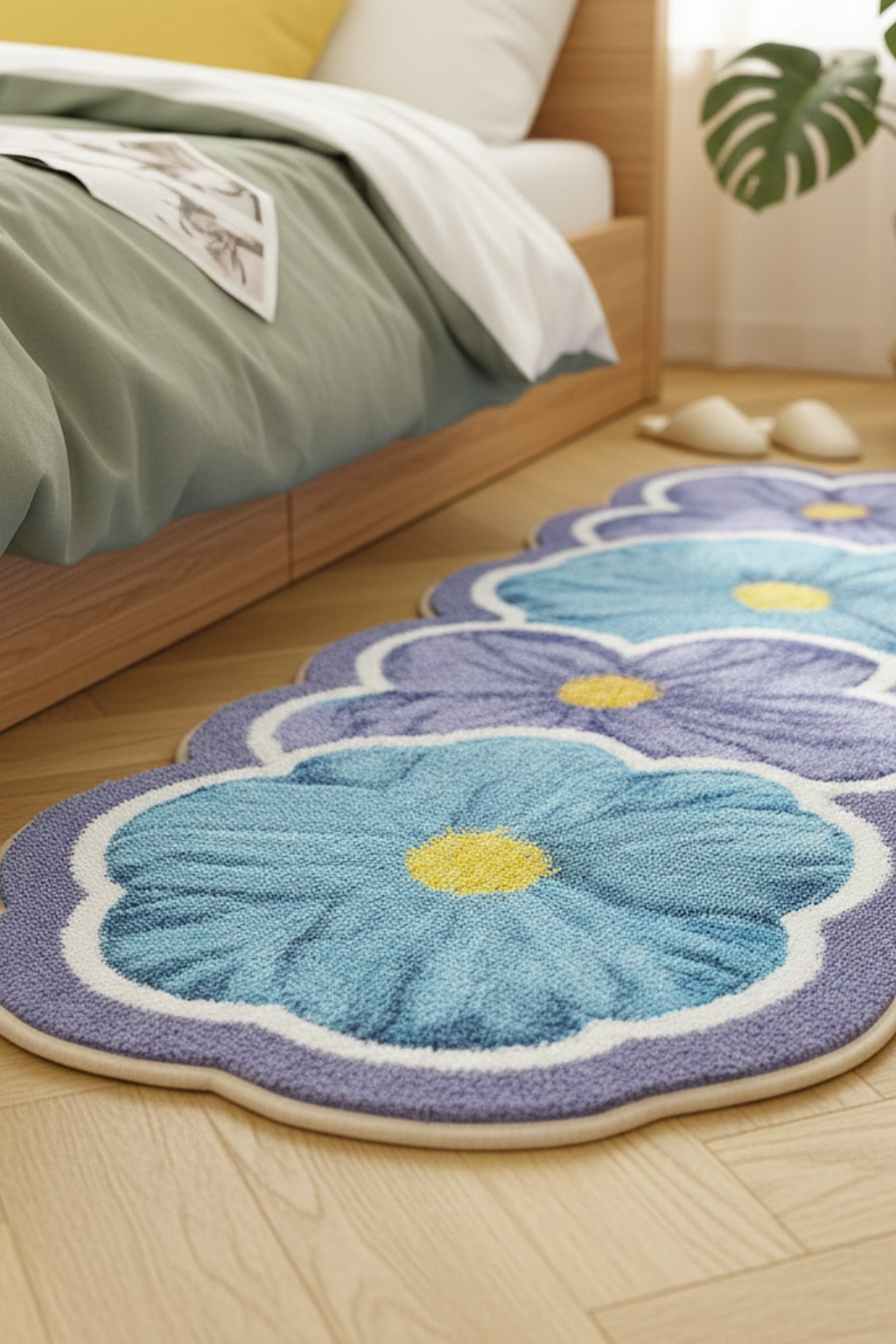 Decorative Floral Rugs | Bedroom Runner Accent