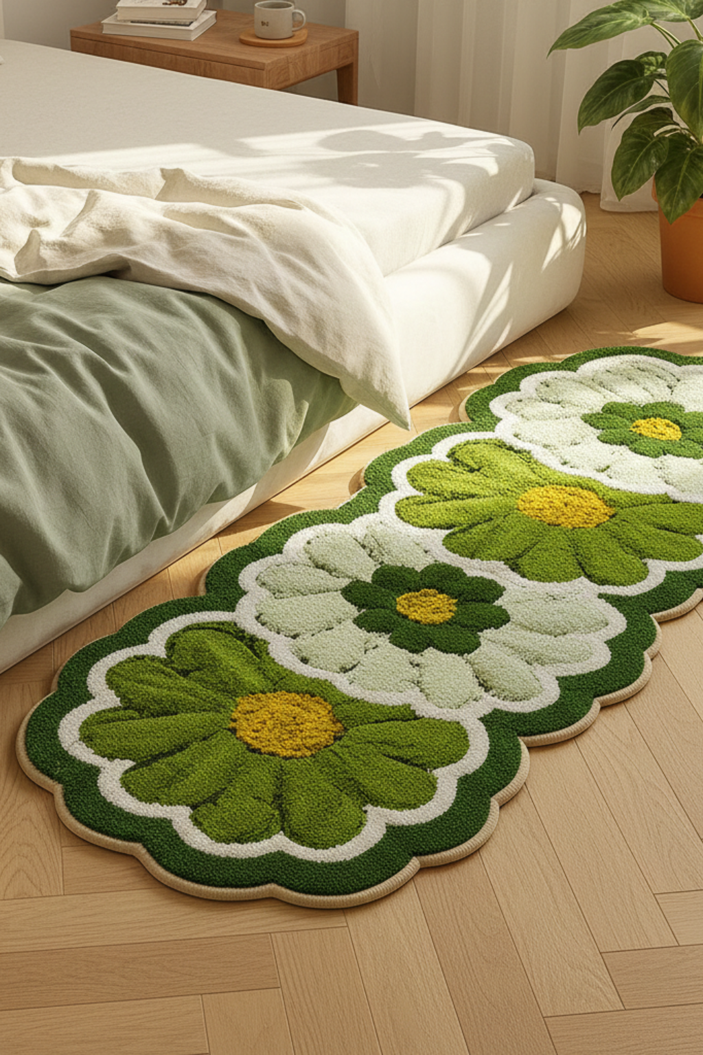 Decorative Floral Rugs | Bedroom Runner Accent