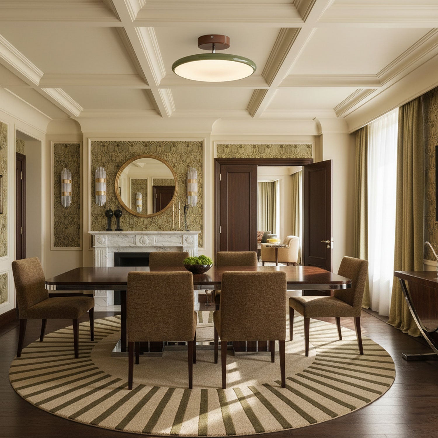 Ceiling Light LED Round Cream Disc Terracotta | Modern