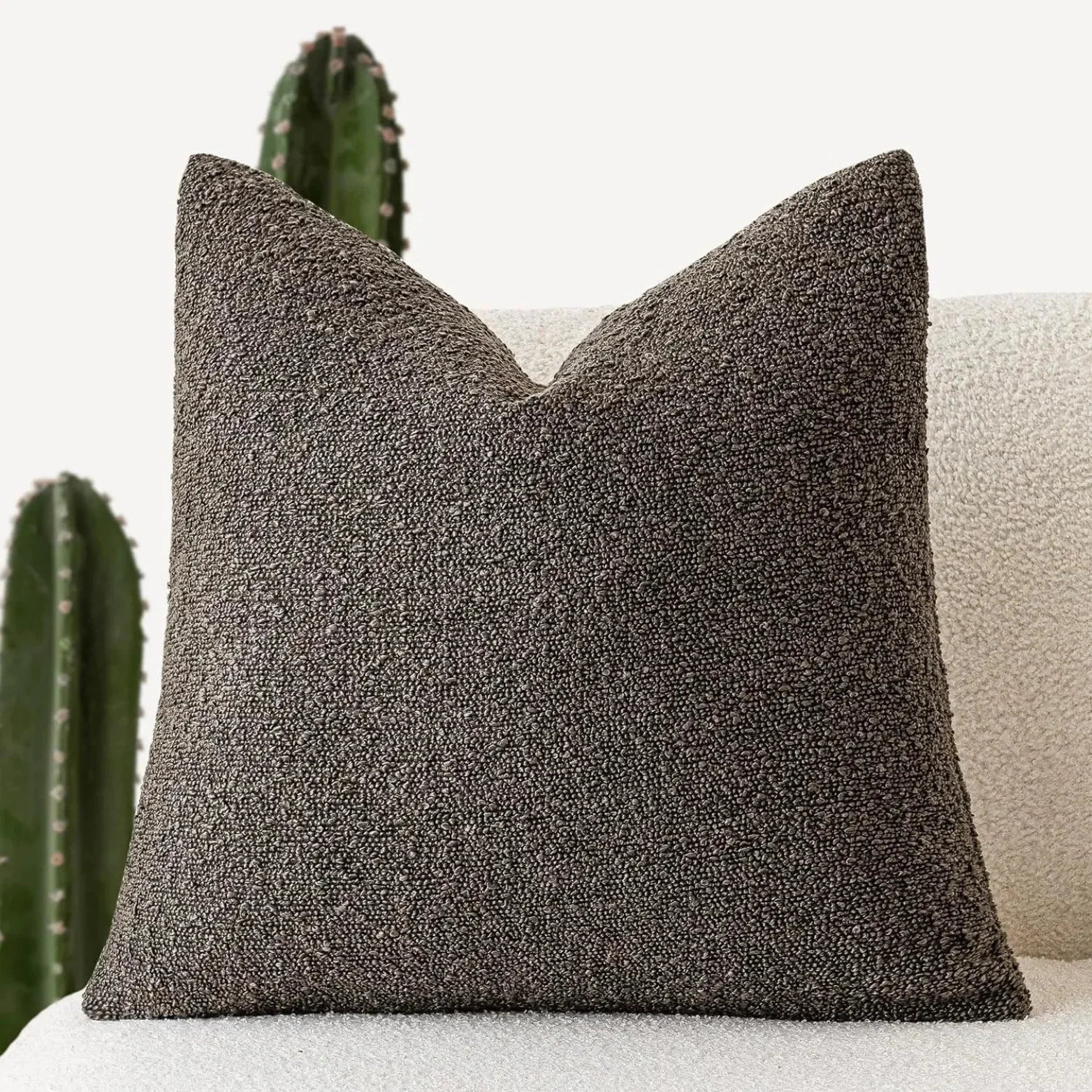 Boucle Fabric Decorative Cushion Cover | Modern Square