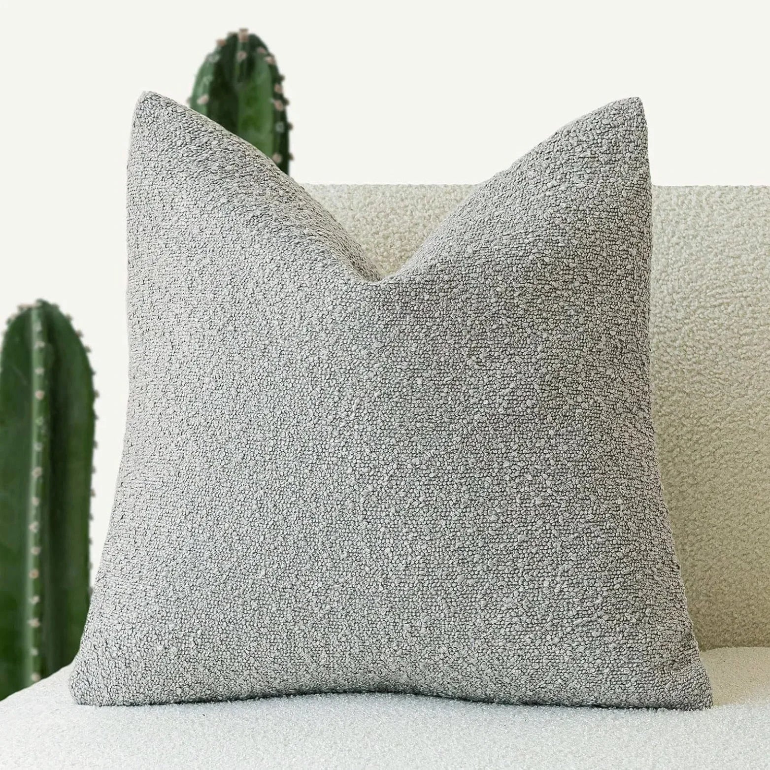 Boucle Fabric Decorative Cushion Cover | Modern Square