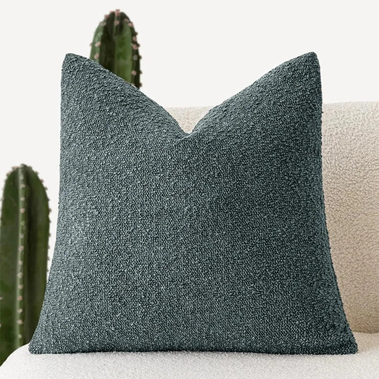 Boucle Fabric Decorative Cushion Cover | Modern Square
