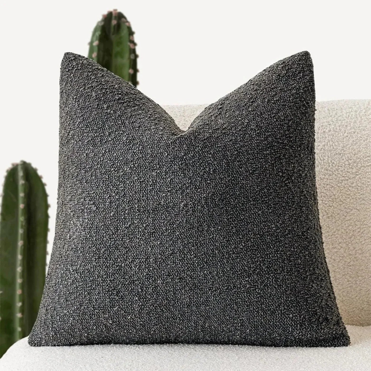 Boucle Fabric Decorative Cushion Cover | Modern Square