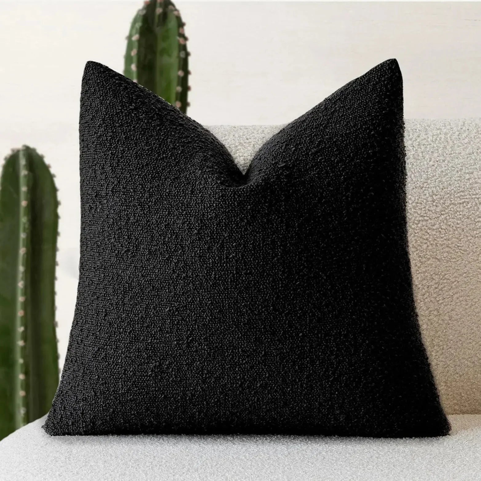 Boucle Fabric Decorative Cushion Cover | Modern Square