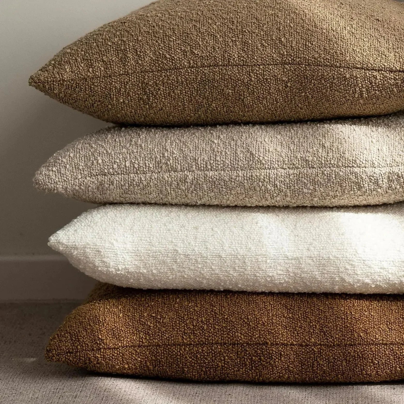 Boucle Fabric Decorative Cushion Cover | Modern Square