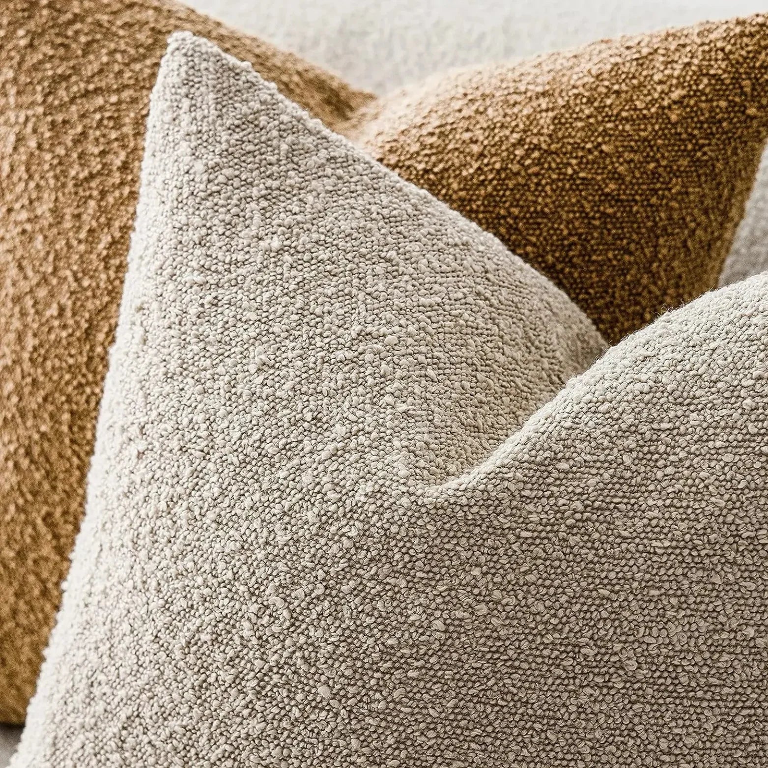 Boucle Fabric Decorative Cushion Cover | Modern Square