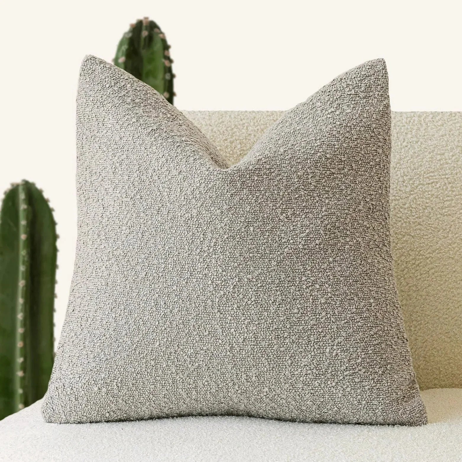 Boucle Fabric Decorative Cushion Cover | Modern Square