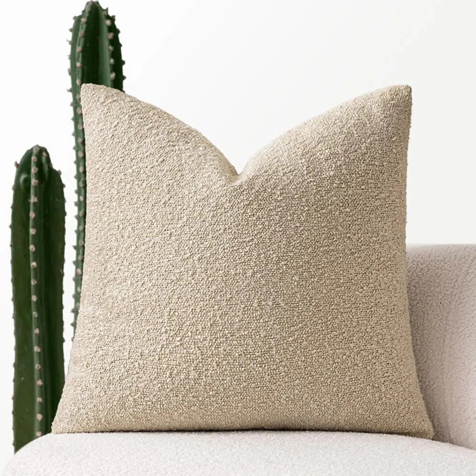 Boucle Fabric Decorative Cushion Cover | Modern Square