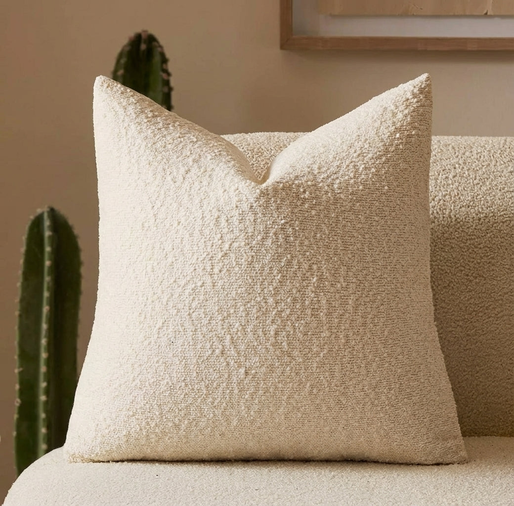 Boucle Fabric Decorative Cushion Cover | Modern Square