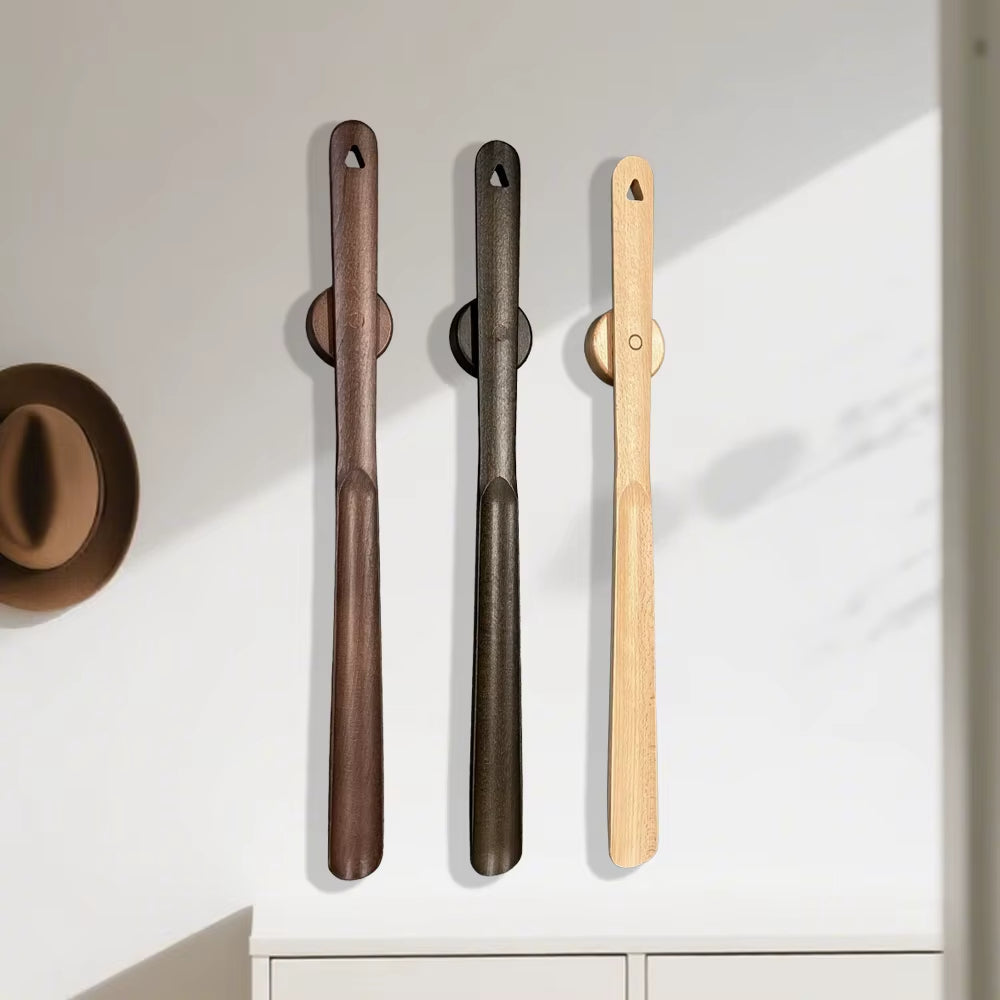 Ergonomic Walnut Magnetic Shoehorn | Wall Mount