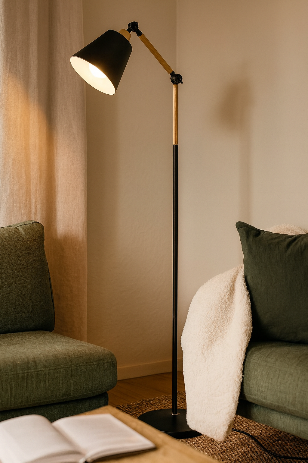 Floor Lamp for Living Room | Wood