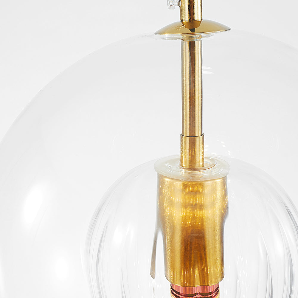 Glass Globe Pendant Light Clear & Amber | Kitchen Pendant Lighting