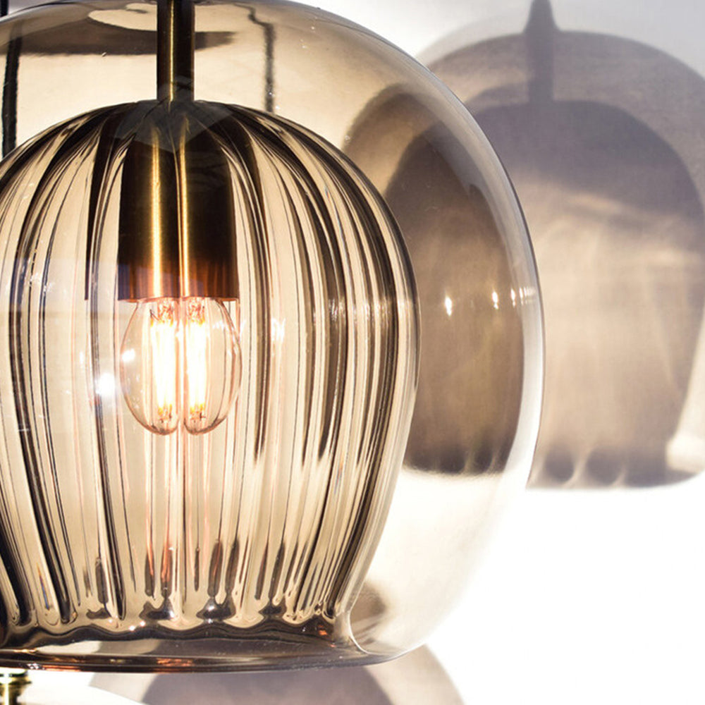 Glass Globe Pendant Light Clear & Amber | Kitchen Pendant Lighting