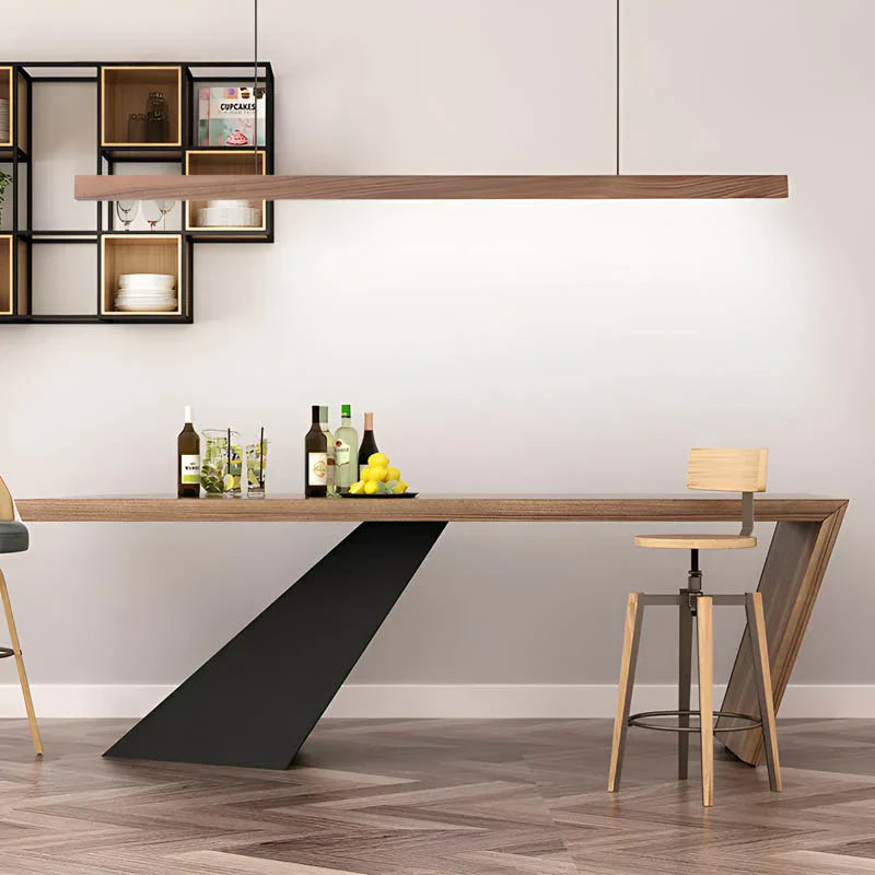 Linear Wood Pendant Light LED | Kitchen Island Bar