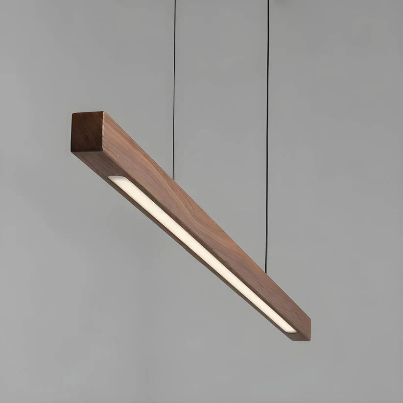 Linear Wood Pendant Light LED | Kitchen Island Bar