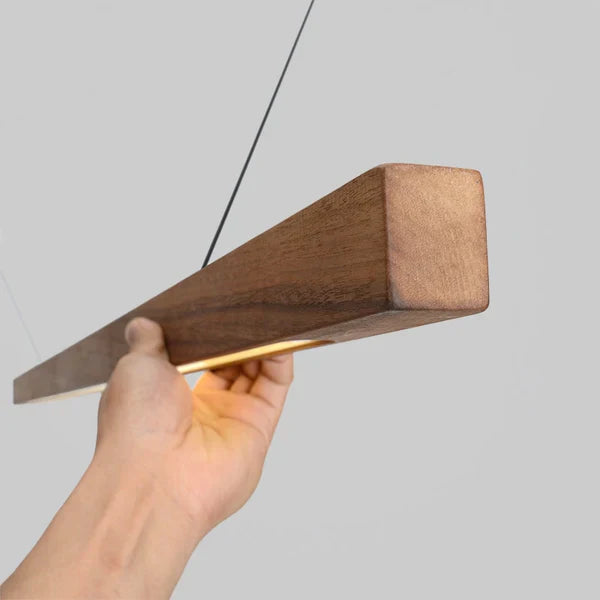 Linear Wood Pendant Light LED | Kitchen Island Bar
