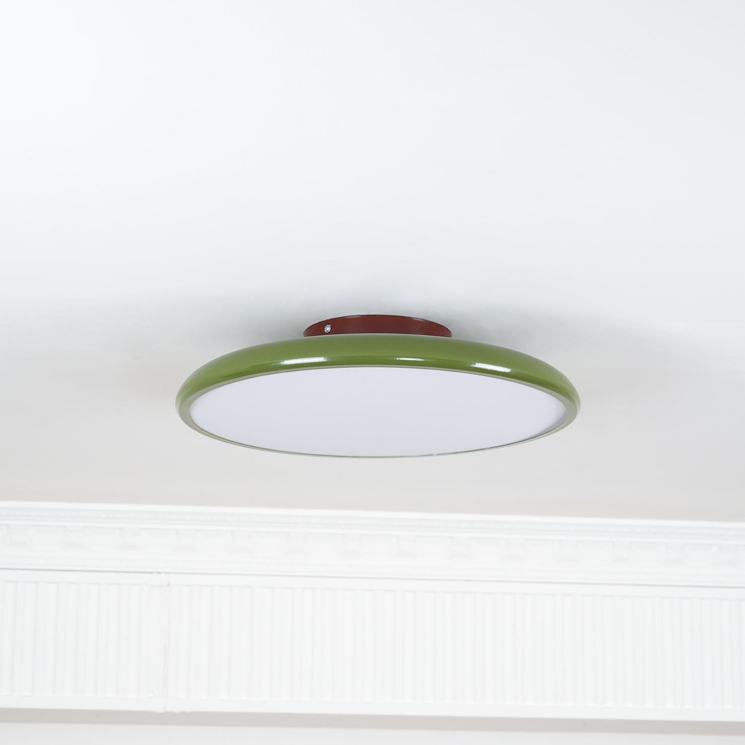 Ceiling Light LED Round Cream Disc Terracotta | Modern