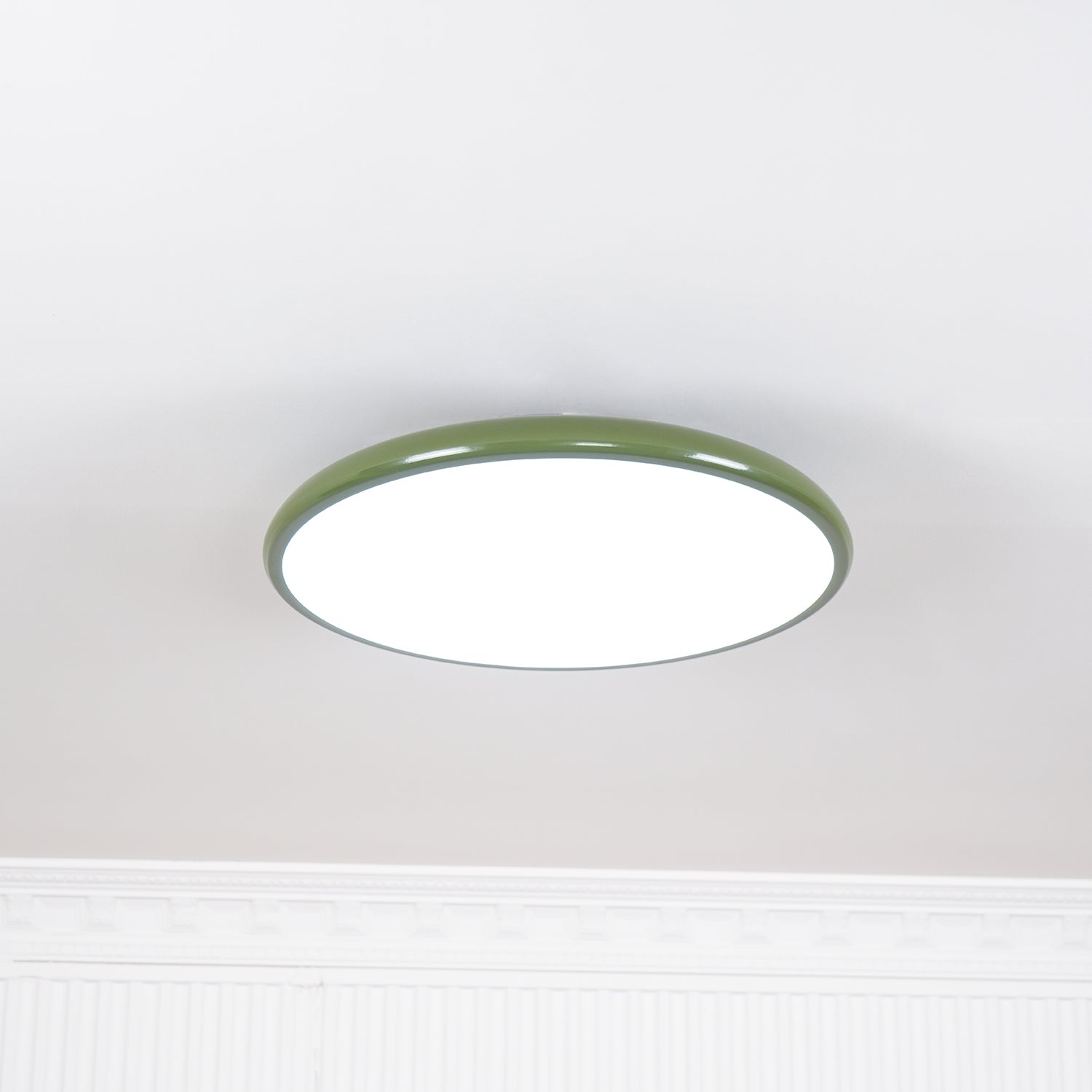 Ceiling Light LED Round Cream Disc Terracotta | Modern