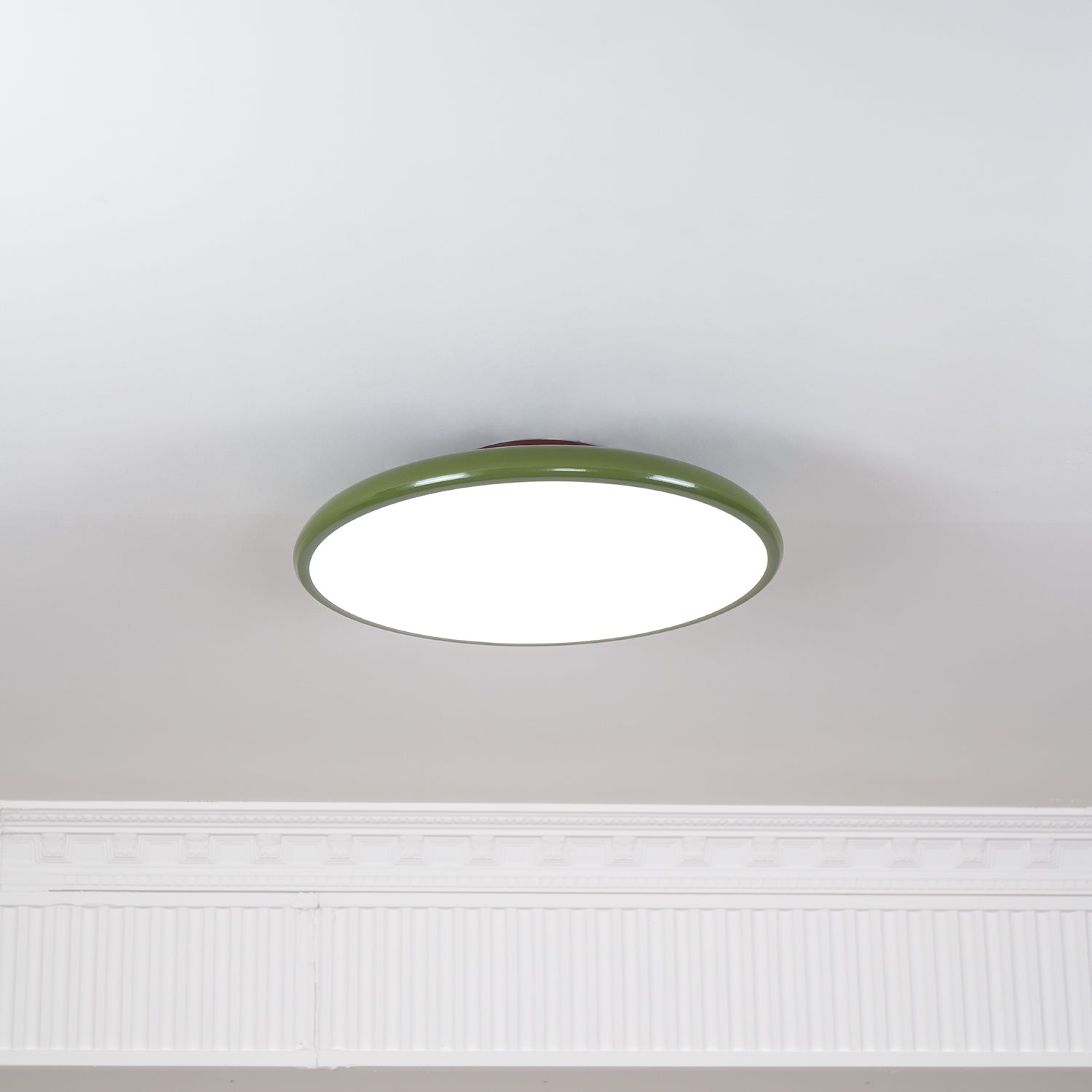 Ceiling Light LED Round Cream Disc Terracotta | Modern