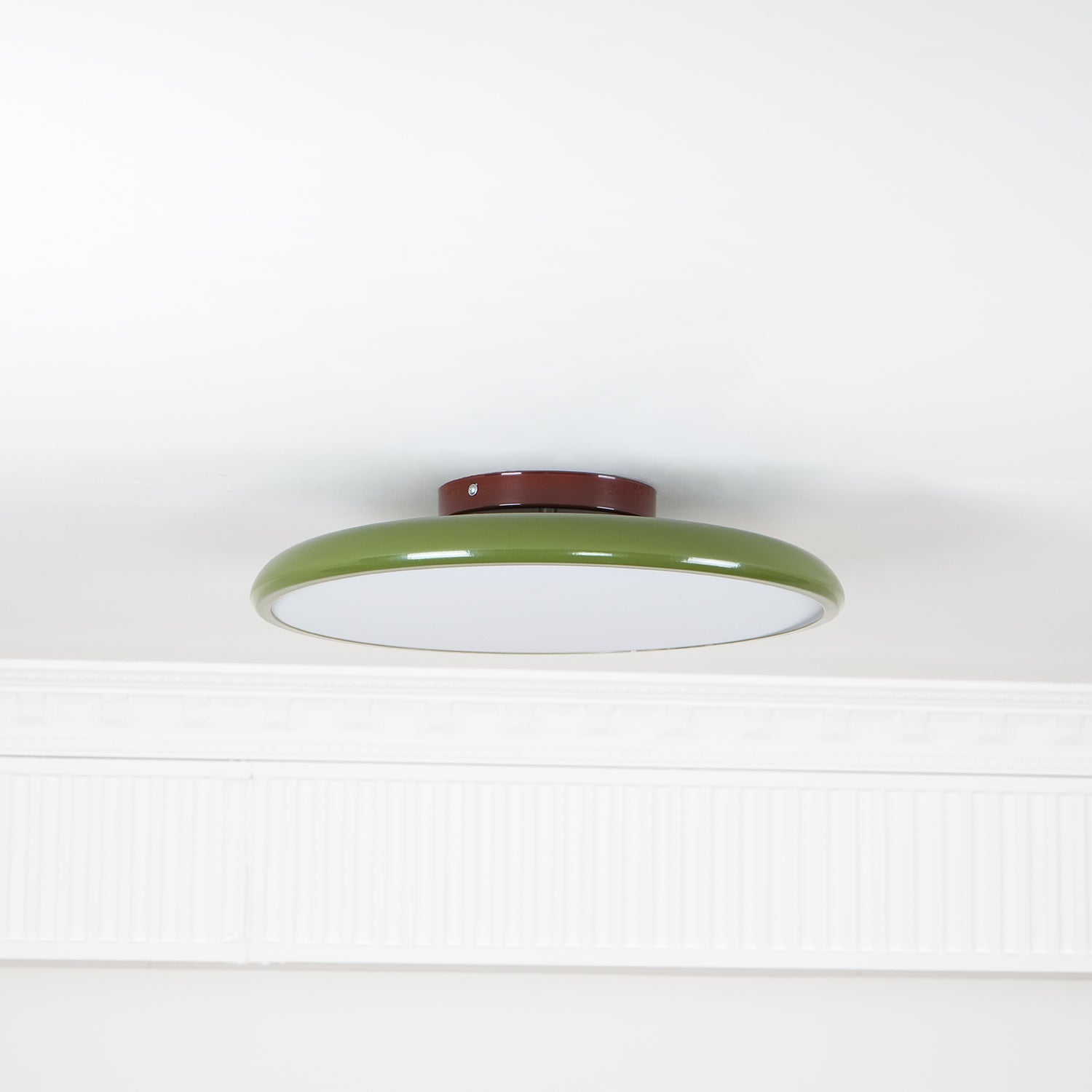 Ceiling Light LED Round Cream Disc Terracotta | Modern