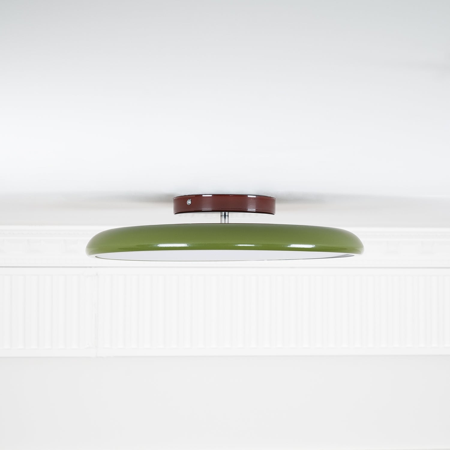 Ceiling Light LED Round Cream Disc Terracotta | Modern