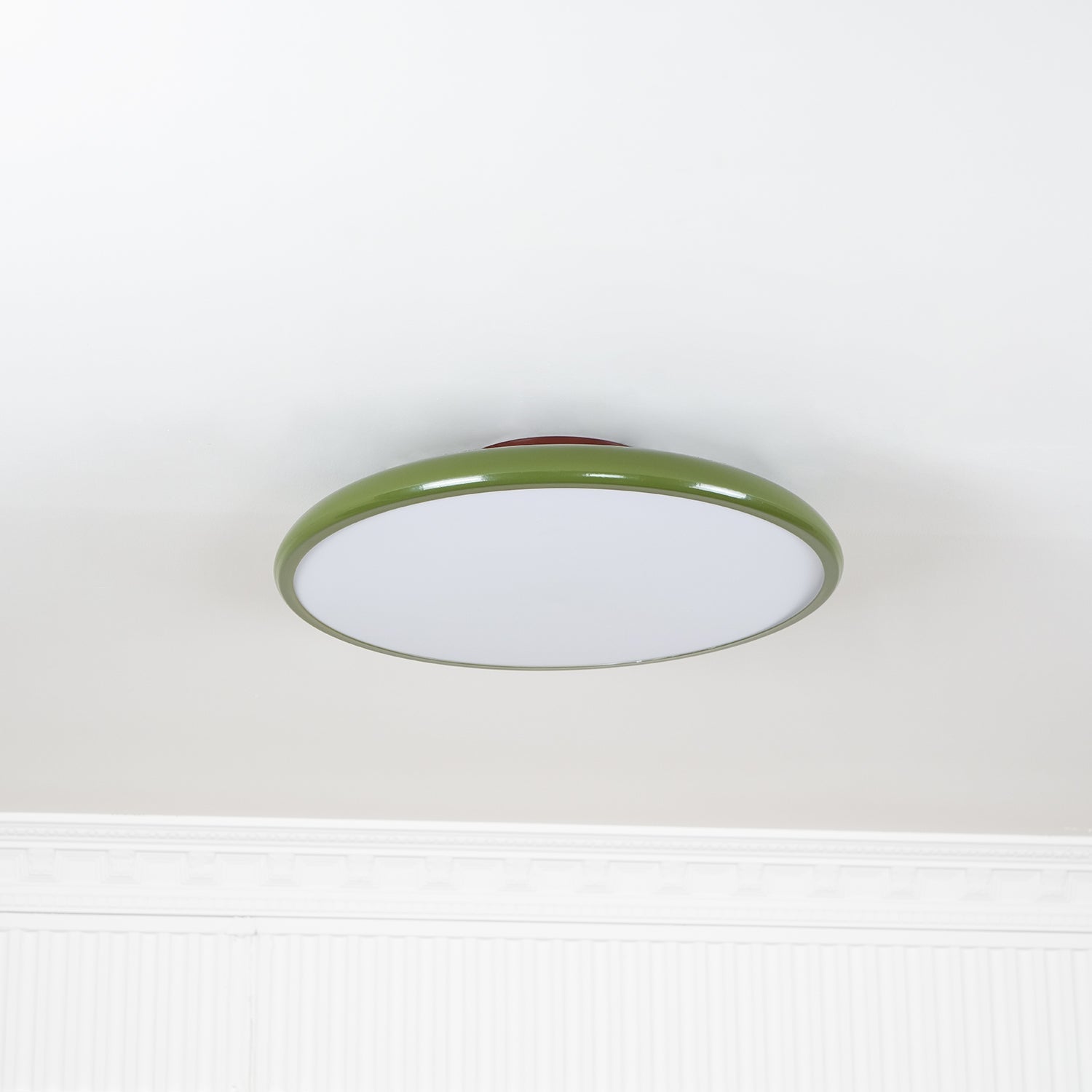 Ceiling Light LED Round Cream Disc Terracotta | Modern