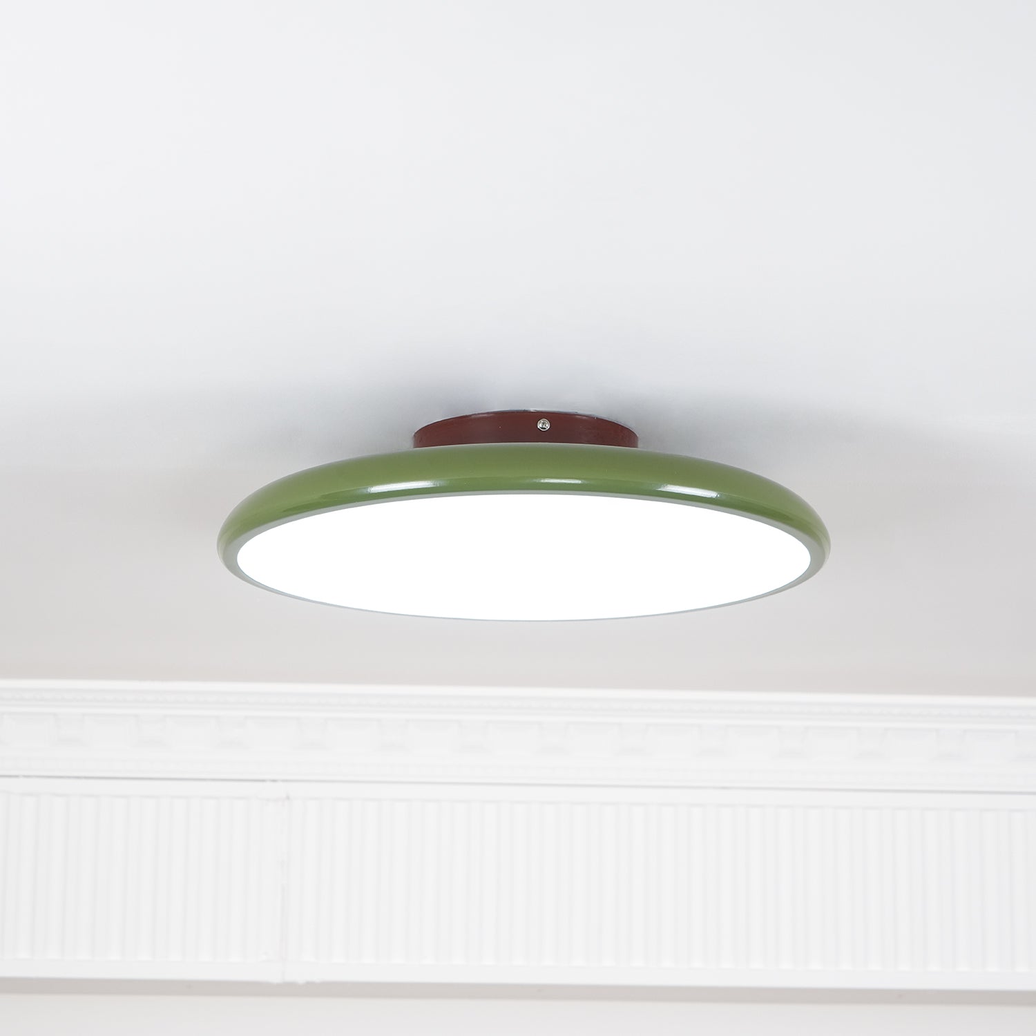 Ceiling Light LED Round Cream Disc Terracotta | Modern