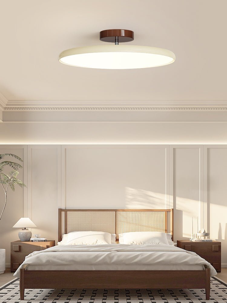 Ceiling Light LED Round Cream Disc Terracotta | Modern