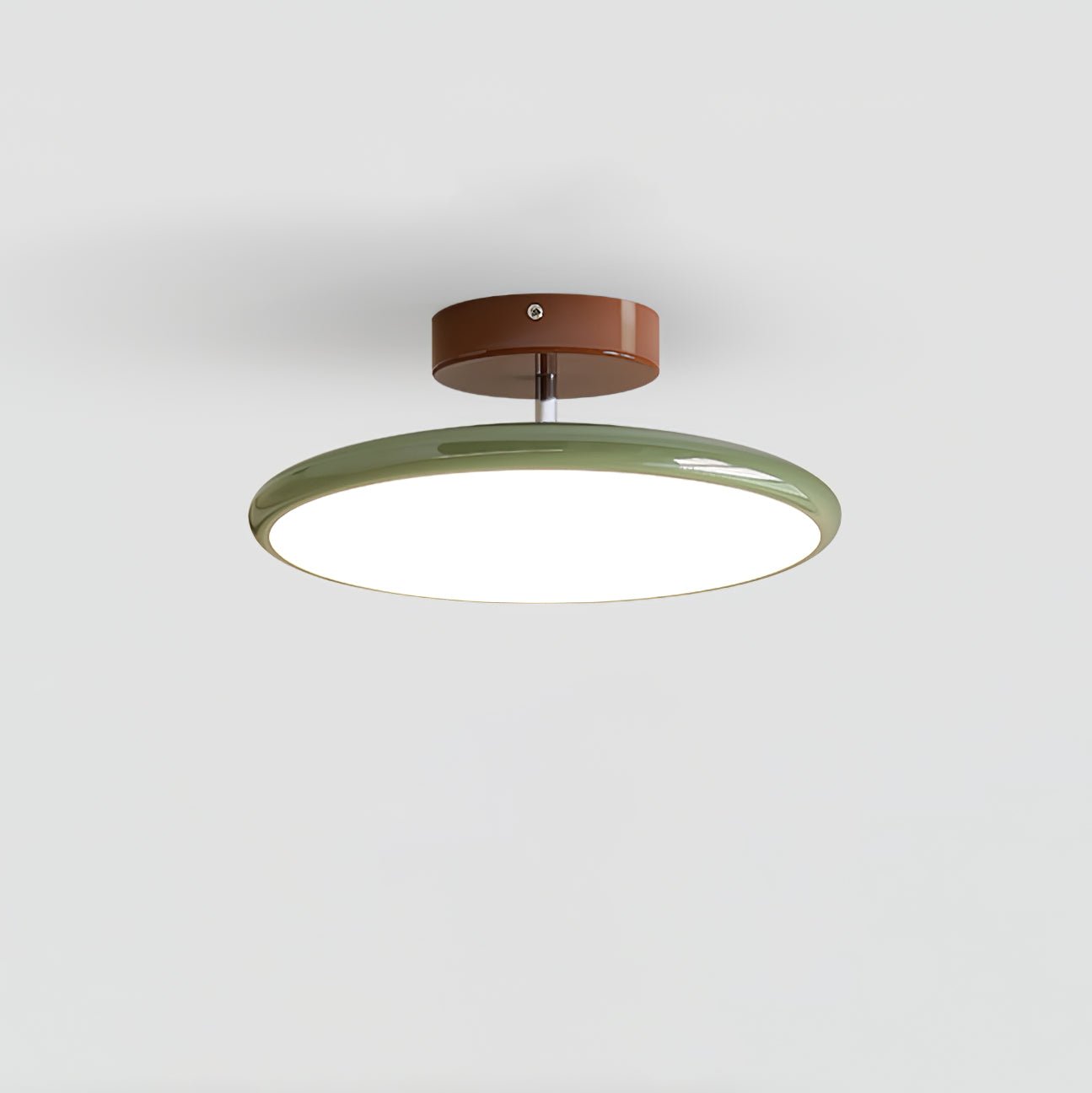Ceiling Light LED Round Cream Disc Terracotta | Modern