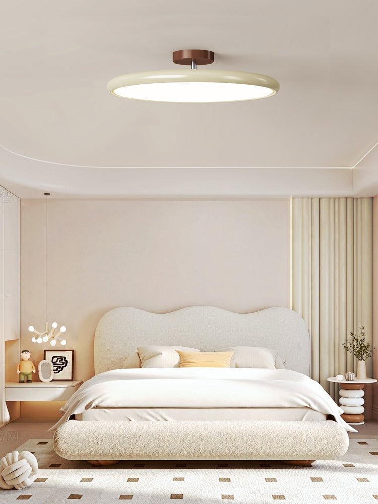 Ceiling Light LED Round Cream Disc Terracotta | Modern