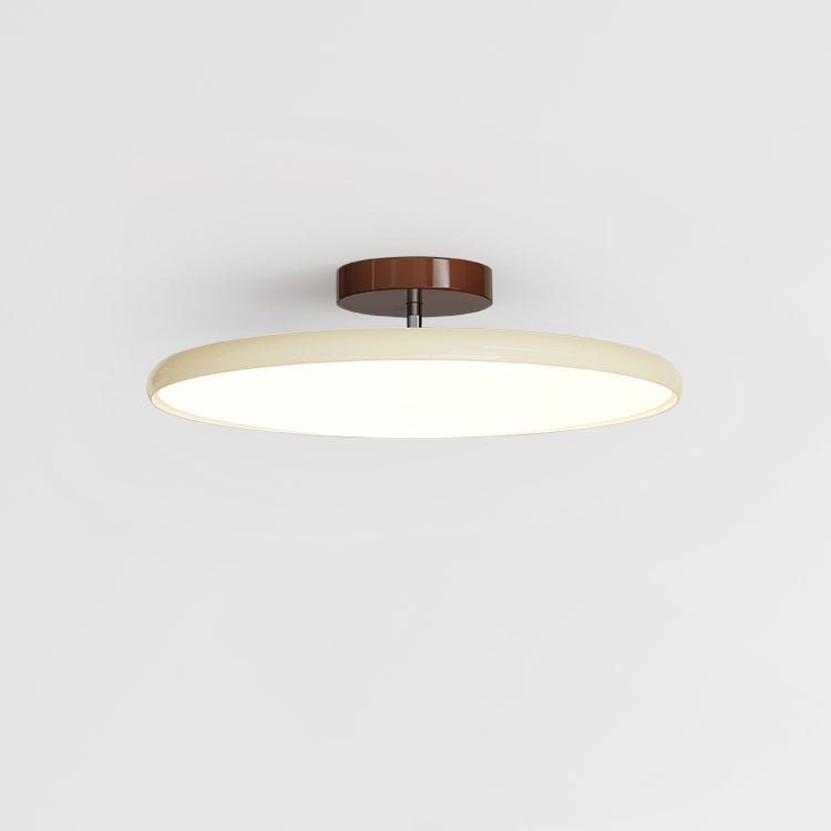 Ceiling Light LED Round Cream Disc Terracotta | Modern
