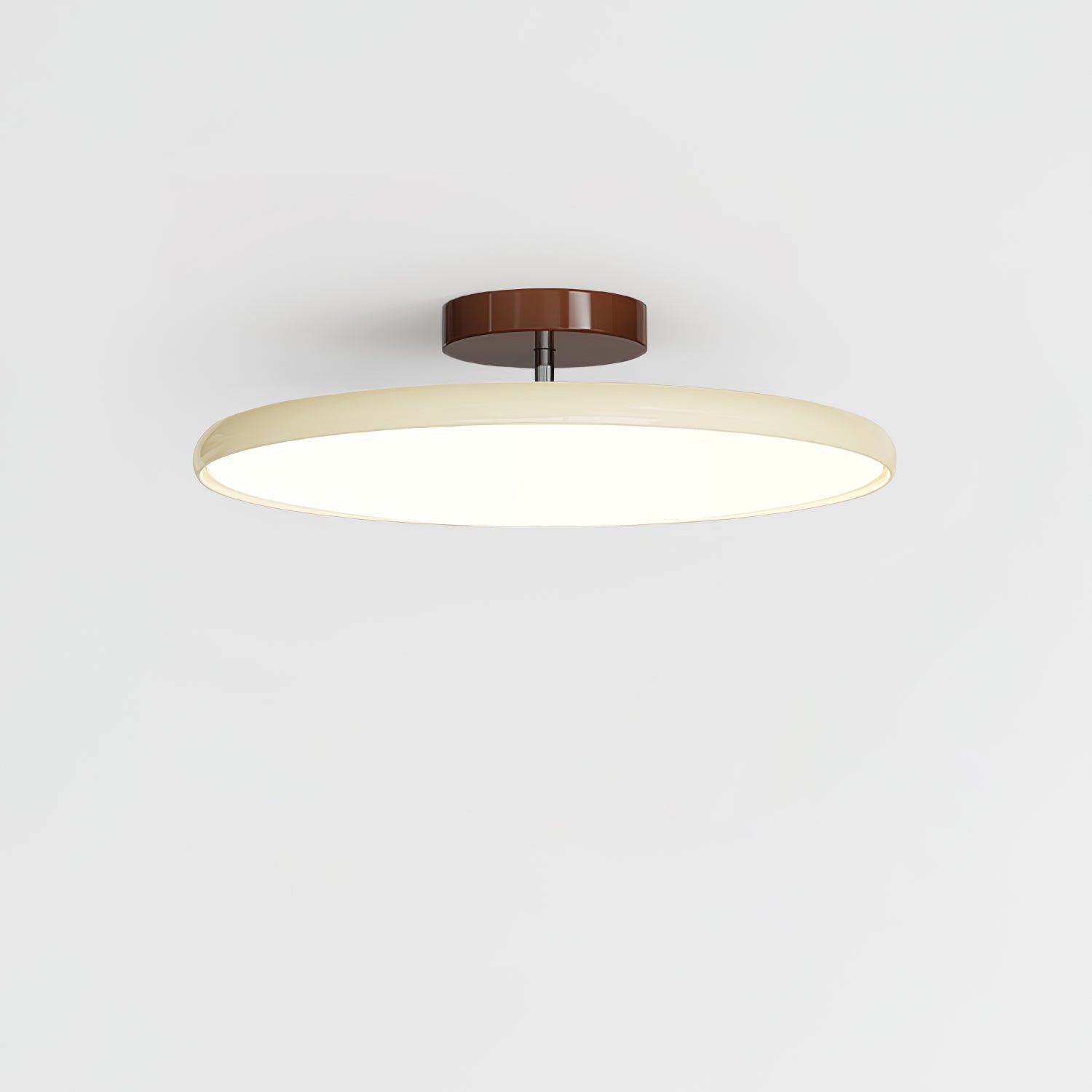 Ceiling Light LED Round Cream Disc Terracotta | Modern