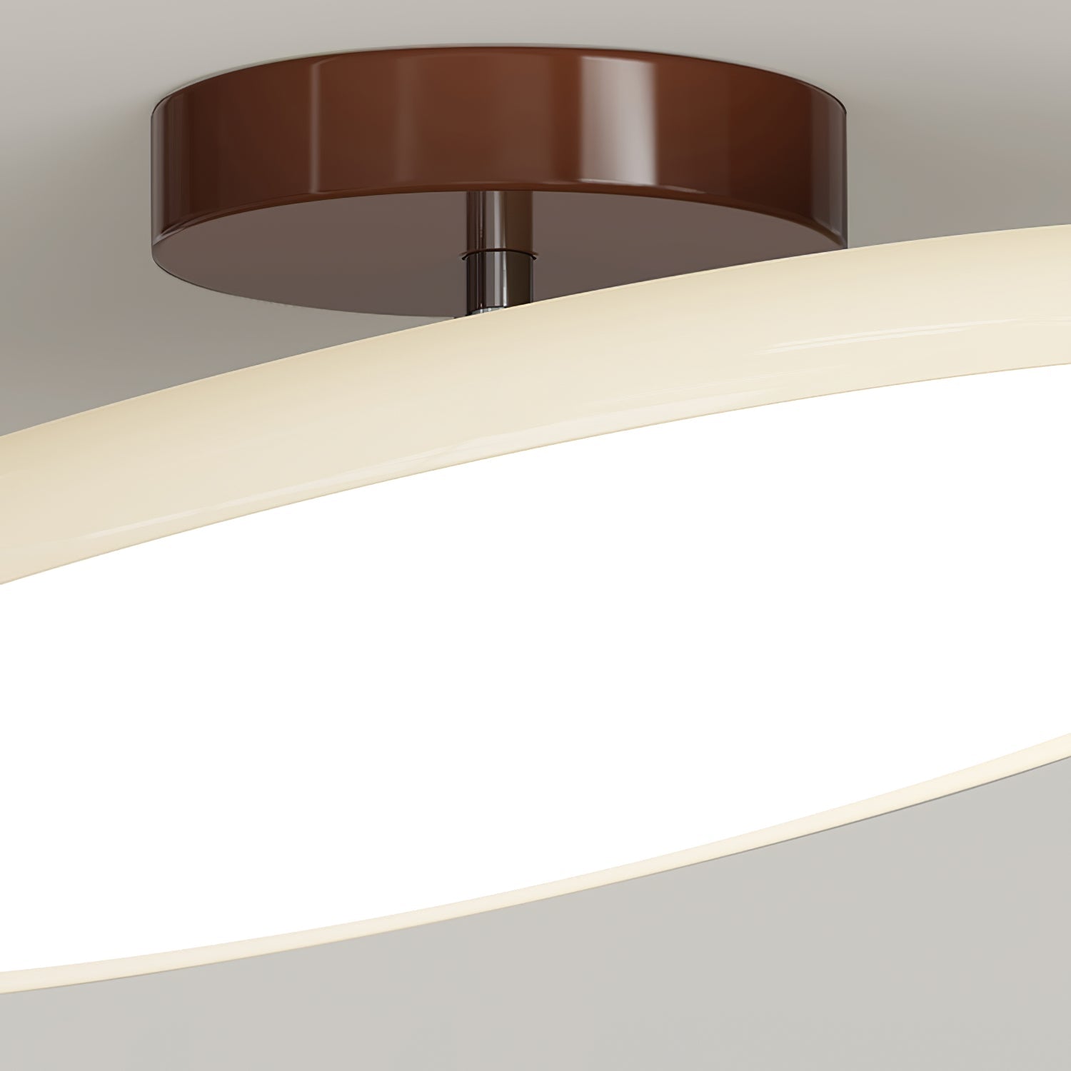 Ceiling Light LED Round Cream Disc Terracotta | Modern