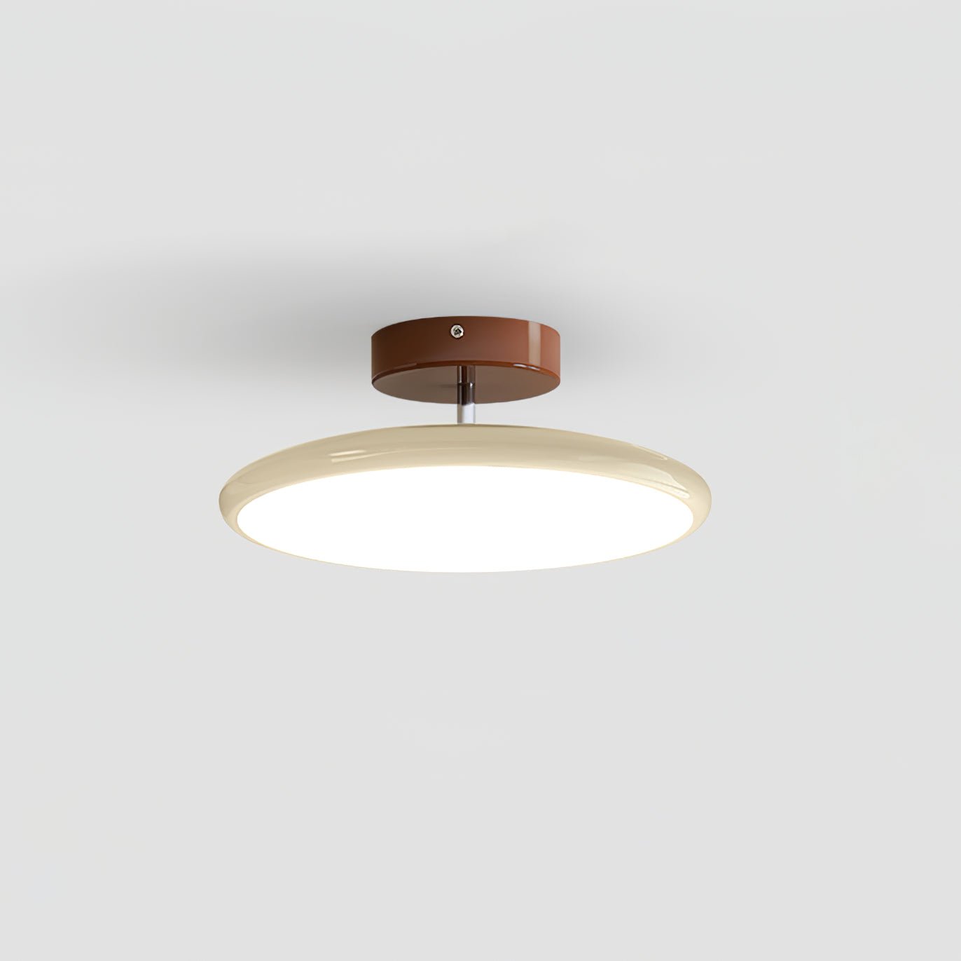 Ceiling Light LED Round Cream Disc Terracotta | Modern