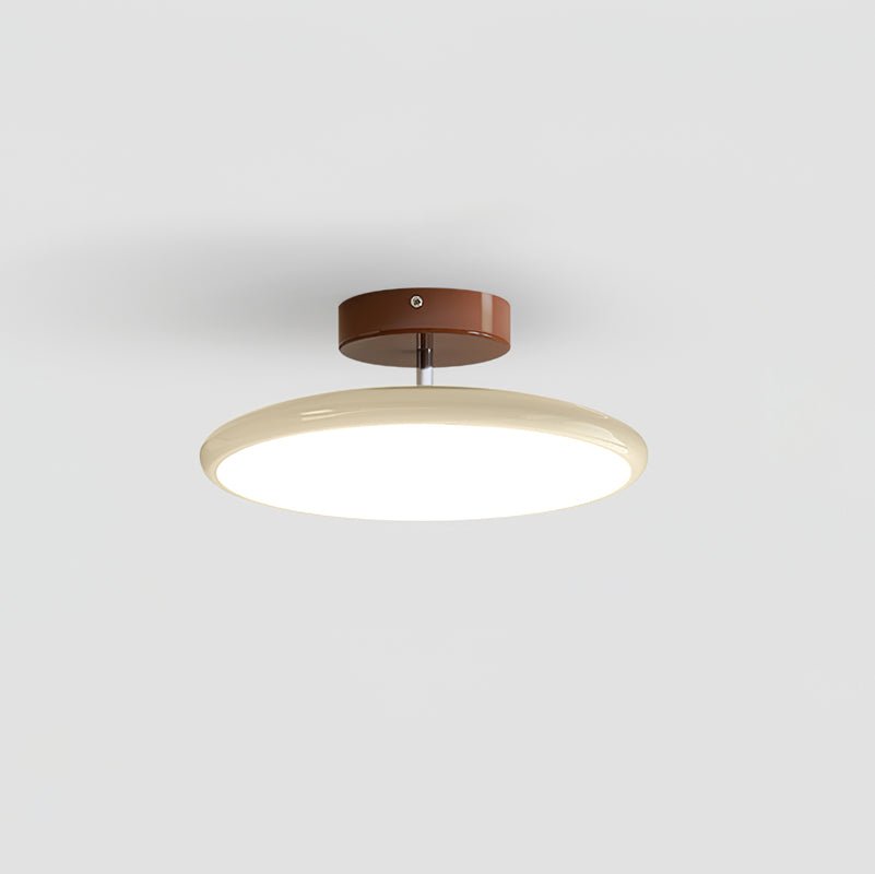 Ceiling Light LED Round Cream Disc Terracotta | Modern