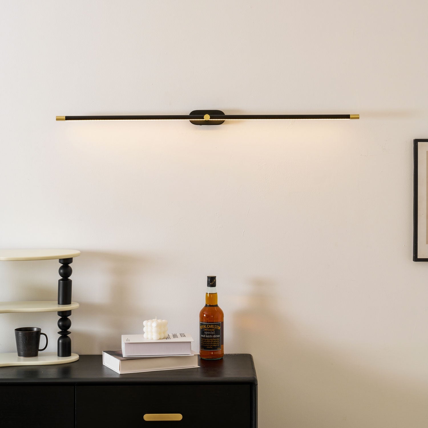 LED Wall Lamp Black Brass Linear Swivel | Modern