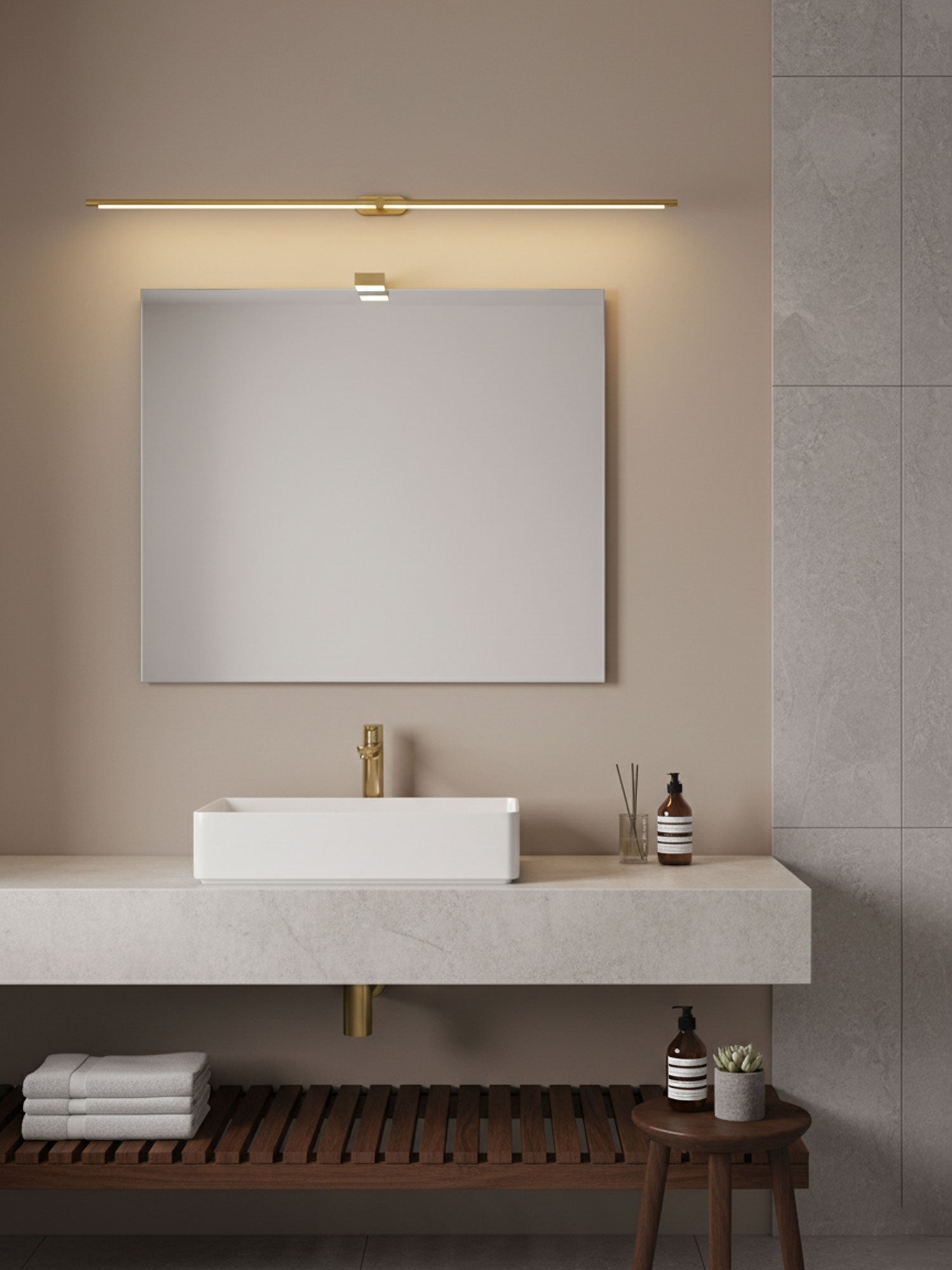 LED Wall Lamp Black Brass Linear Swivel | Modern
