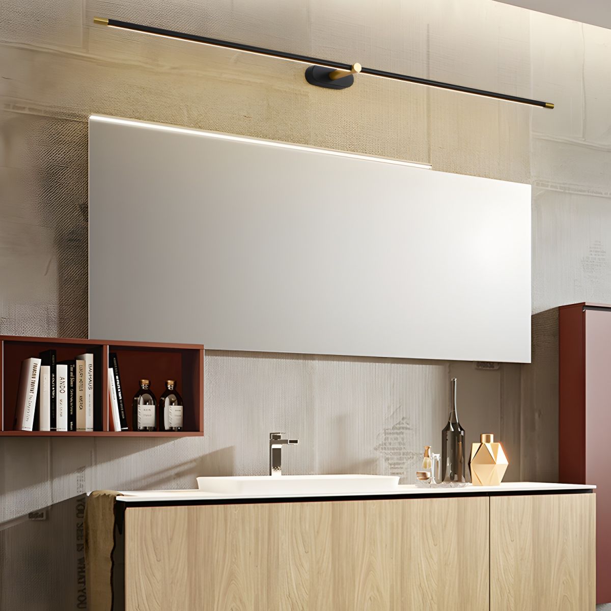 LED Wall Lamp Black Brass Linear Swivel | Modern