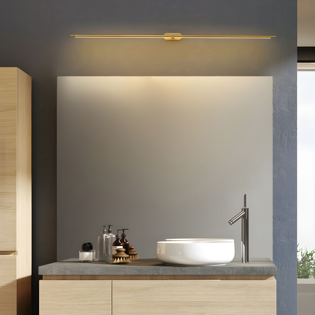 LED Wall Lamp Black Brass Linear Swivel | Modern